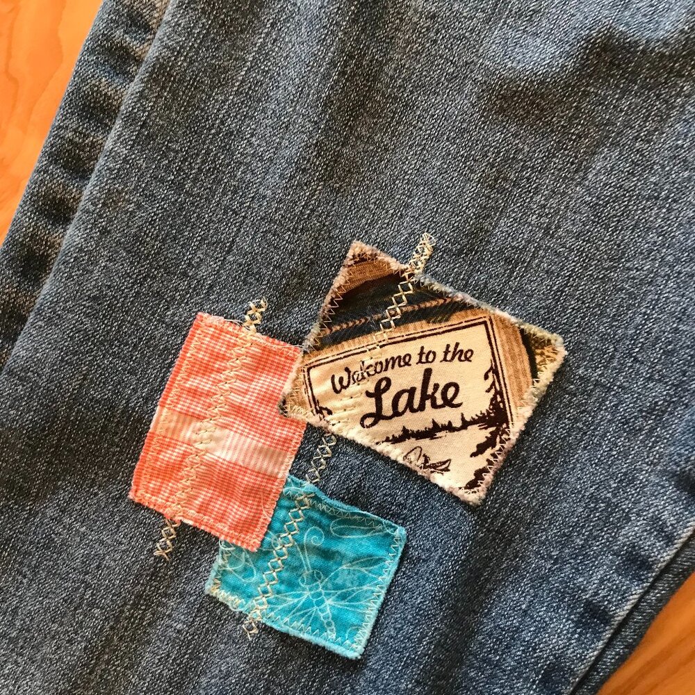 Upcycled Patchwork Cropped Denim Pants, Summer La… - image 11